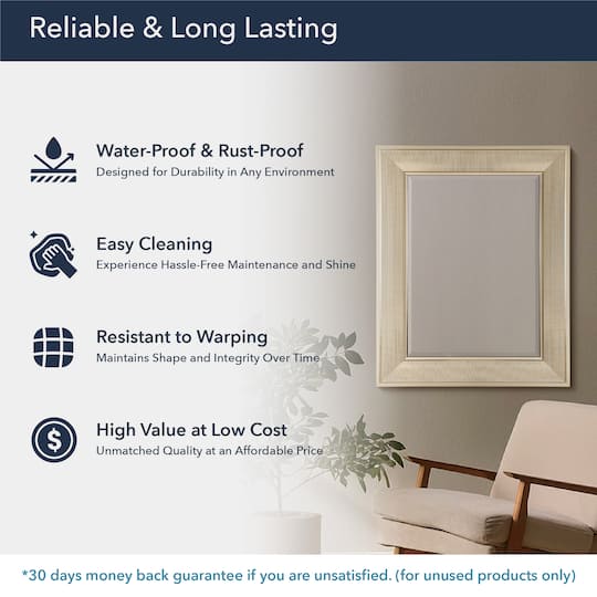 Head West 31" Brushed Nickel Pave Textured Framed Wall Vanity Mirror